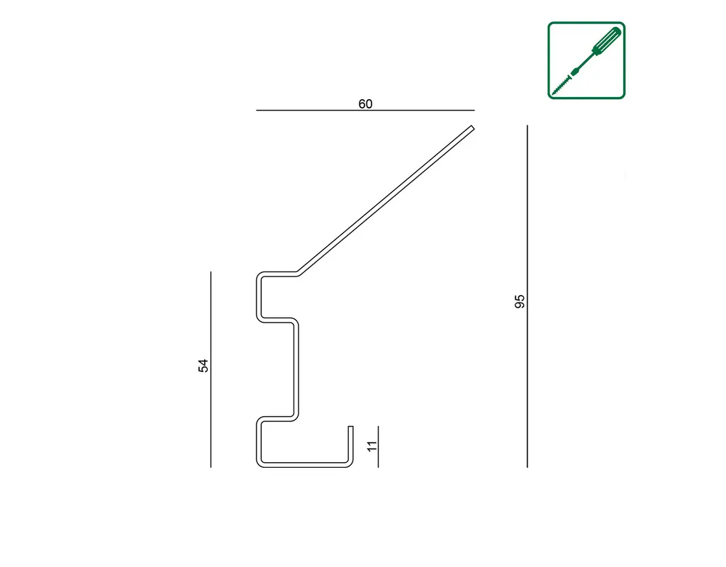 Garderobenhaken 14x94x60mm